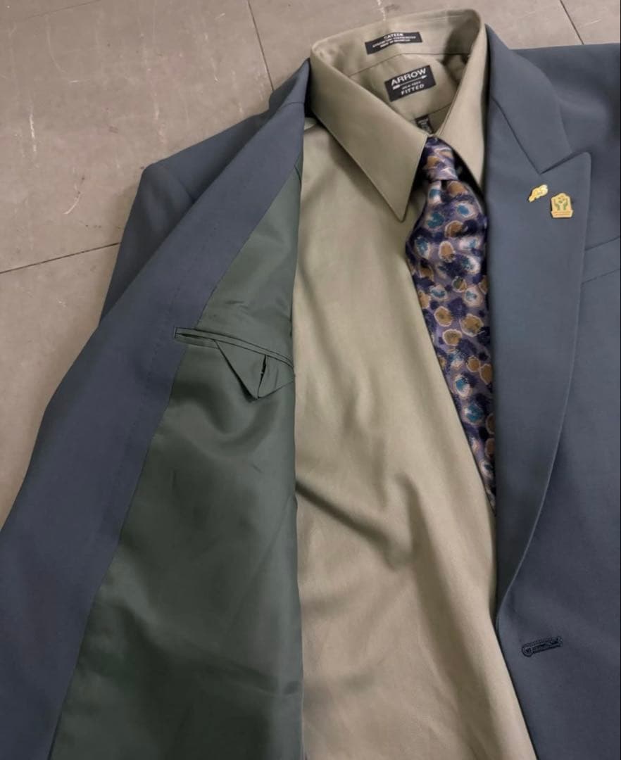 vintage double jacket setup 古着スーツ セットアップ