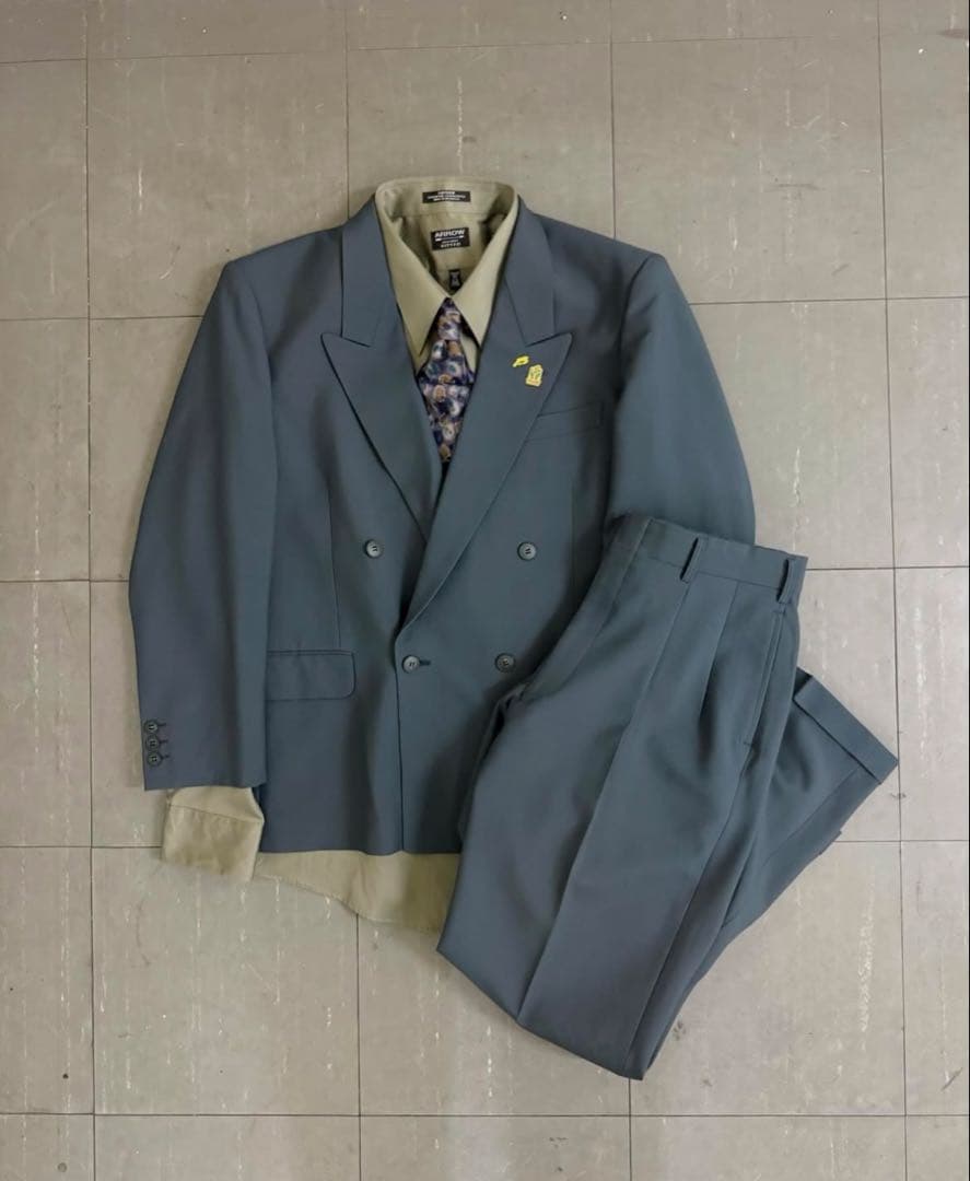 vintage double jacket setup 古着スーツ セットアップ