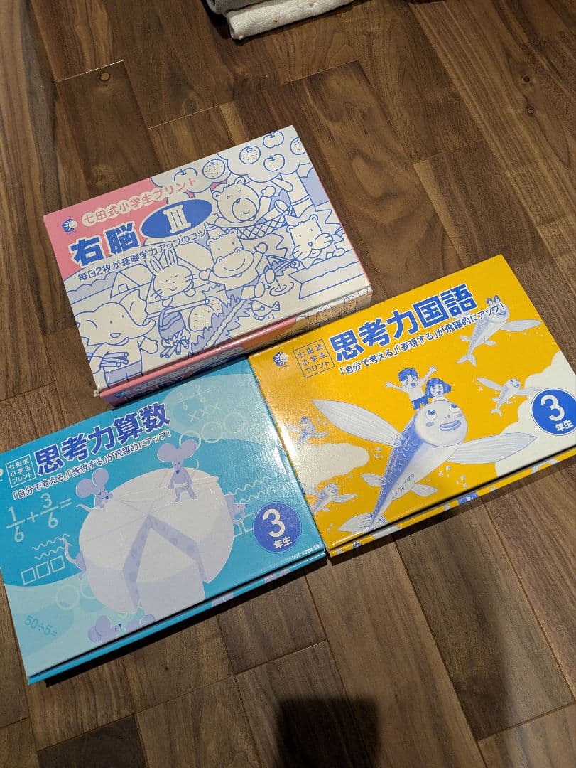 【七田式小学生プリント】３年生　算数　国語　右脳　３科目