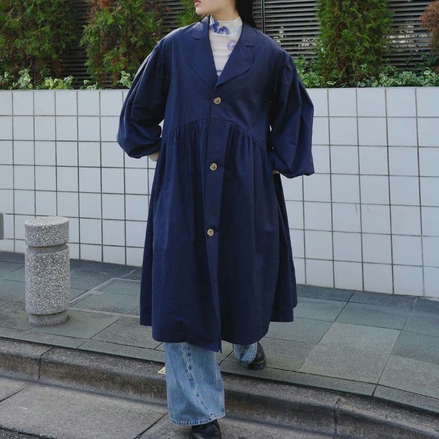 美品タグ付◆poppy スプリングコート　バルーンスリーブ　フレア　あさぎーにょ