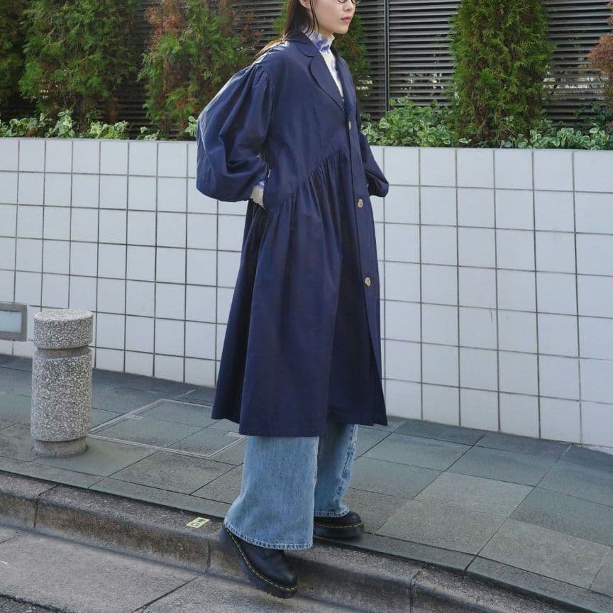 美品タグ付◆poppy スプリングコート　バルーンスリーブ　フレア　あさぎーにょ