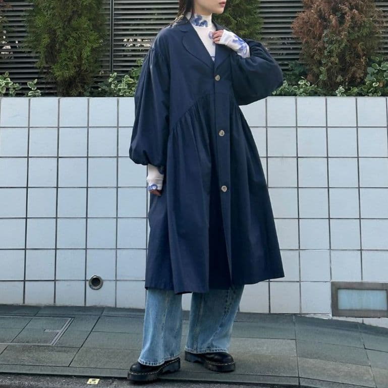 美品タグ付◆poppy スプリングコート　バルーンスリーブ　フレア　あさぎーにょ