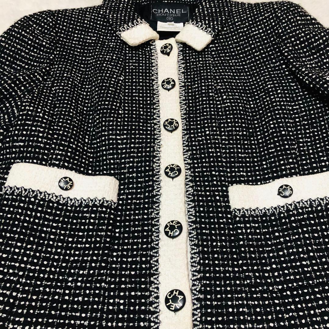 CHANEL ツイード ジャケット96C ヴィンテージ　ロゴボタン