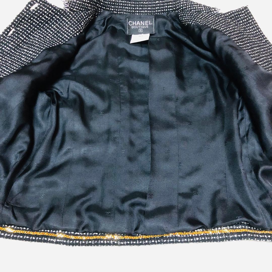 CHANEL ツイード ジャケット96C ヴィンテージ　ロゴボタン