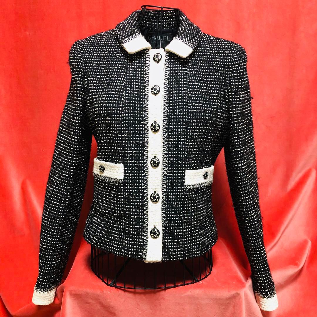 CHANEL ツイード ジャケット96C ヴィンテージ　ロゴボタン