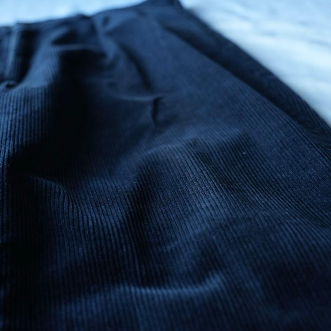 90s ラルフローレン ワイドコーデュロイパンツ　ネイビー　38/30 古着