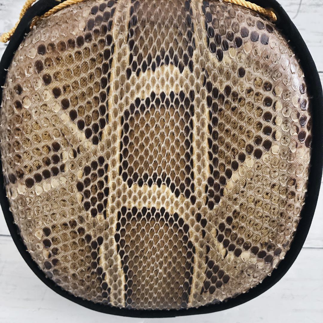 沖縄 三線 本皮 蛇皮 ヘビ皮 ドラゴン刺繍 ソフトケース付き