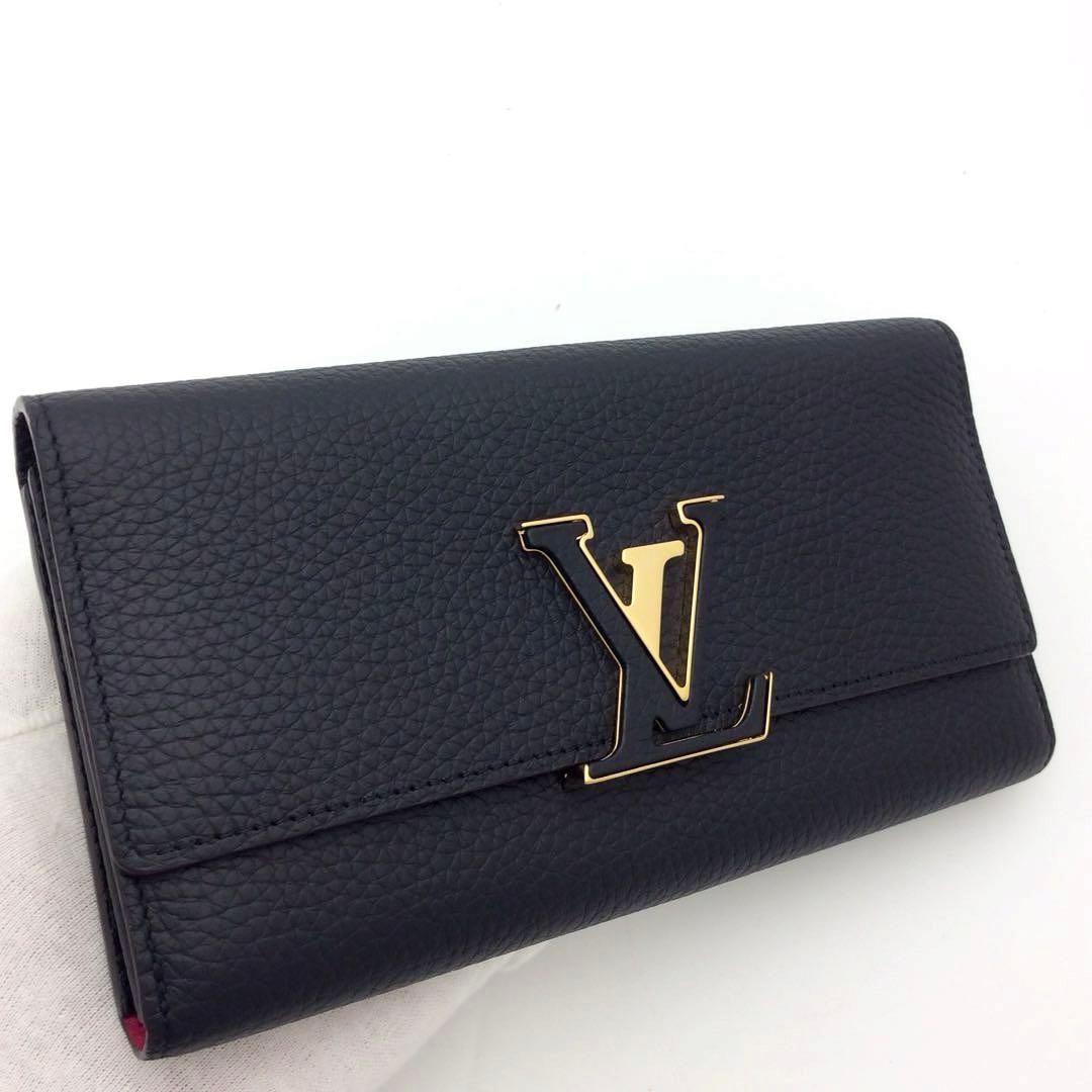 ルイヴィトン トリヨン 黒 ノワール ポルトフォイユ カプシーヌ 長財布