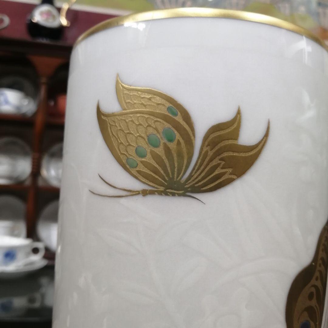 イタリア　アートモルベッリ　花瓶　金彩 金蝕　陶磁器