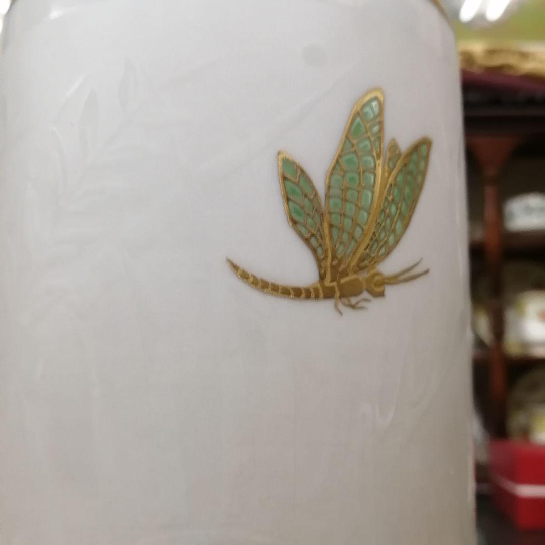 イタリア　アートモルベッリ　花瓶　金彩 金蝕　陶磁器