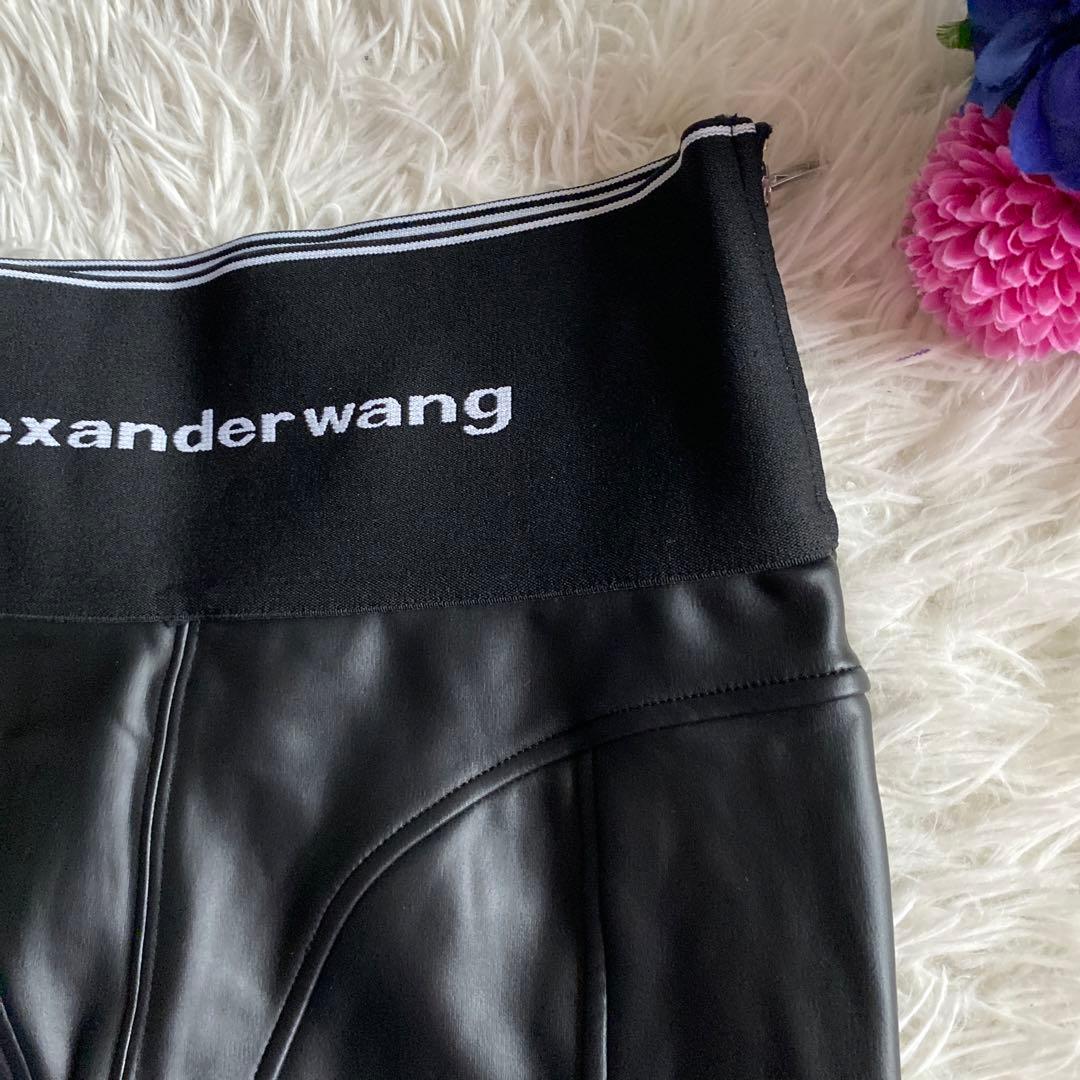 アレキサンダーワン alexander wang レザーパンツ　ロゴウエスト