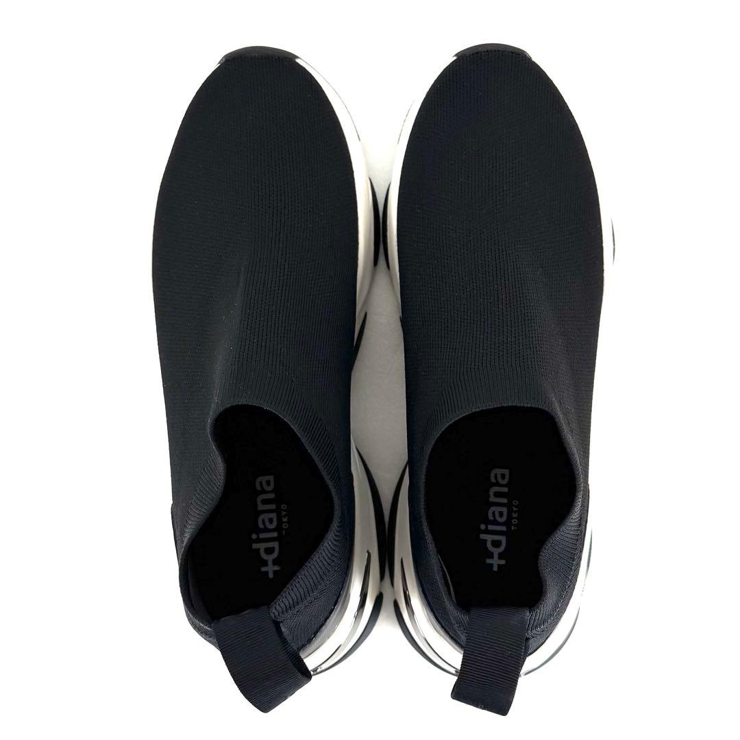 【+diana】 プラスダイアナ （24.5） ニットソックススニーカー 美品