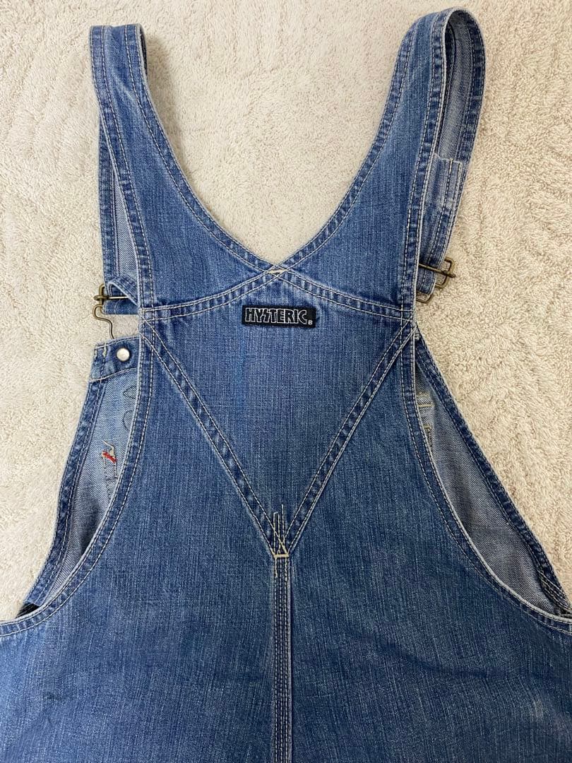 希少　ヒステリックグラマー　キャラ刺繍ワッペンオーバーオール　デニムサロペット