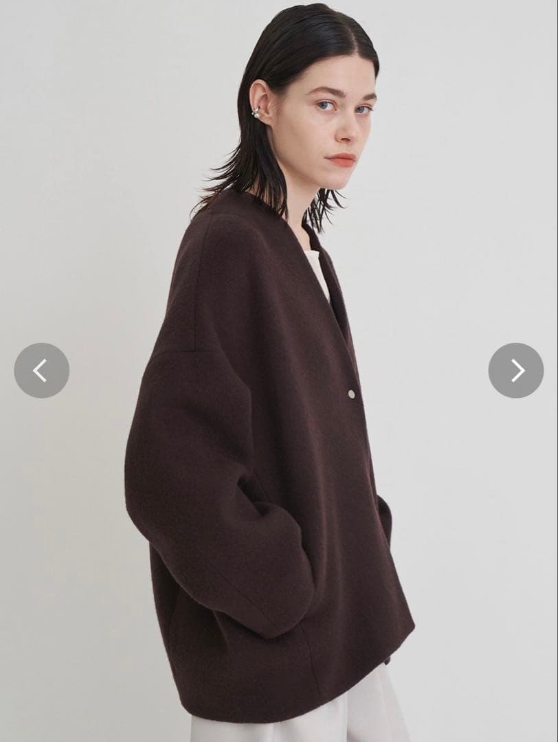 ELENDEEK フォルムショートウールコート