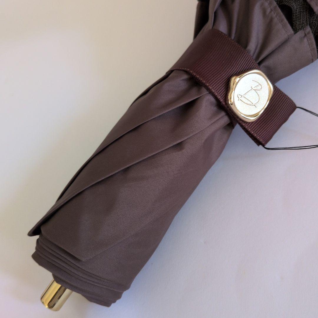 ビューランス　ブラウン×レース　折りたたみ晴雨兼用傘