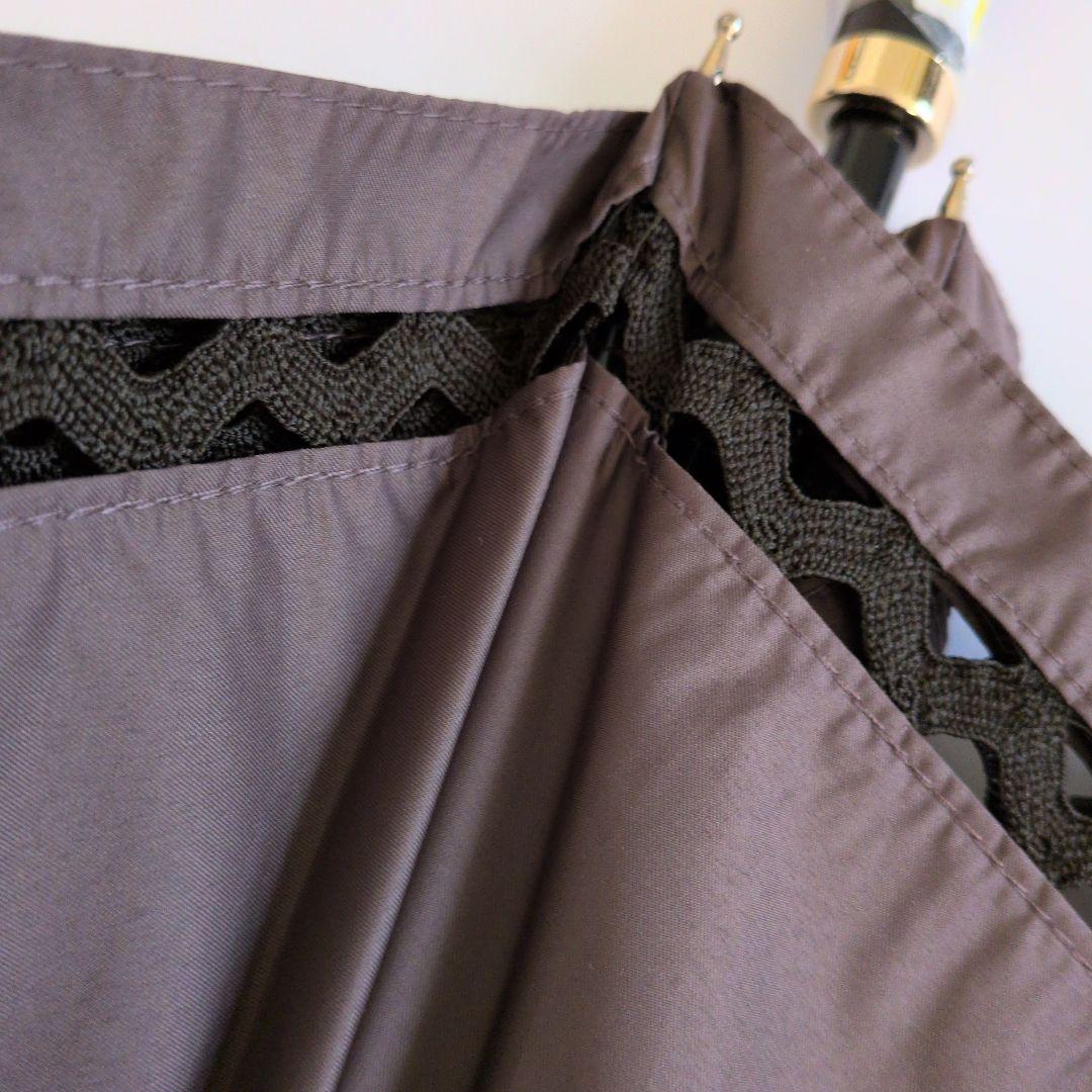 ビューランス　ブラウン×レース　折りたたみ晴雨兼用傘