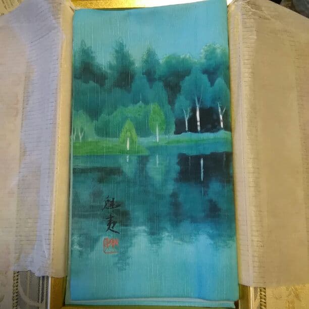 卓飾「緑の朝」原画　東山魁夷