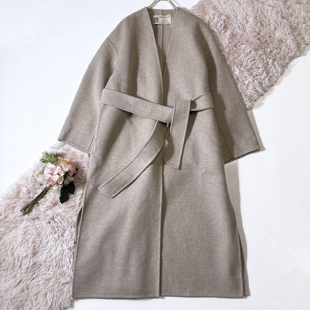 ぺ*こ様 未使用級ꕥイエナ マンテコ社 PUREダブルフェイスコート ガウン リ