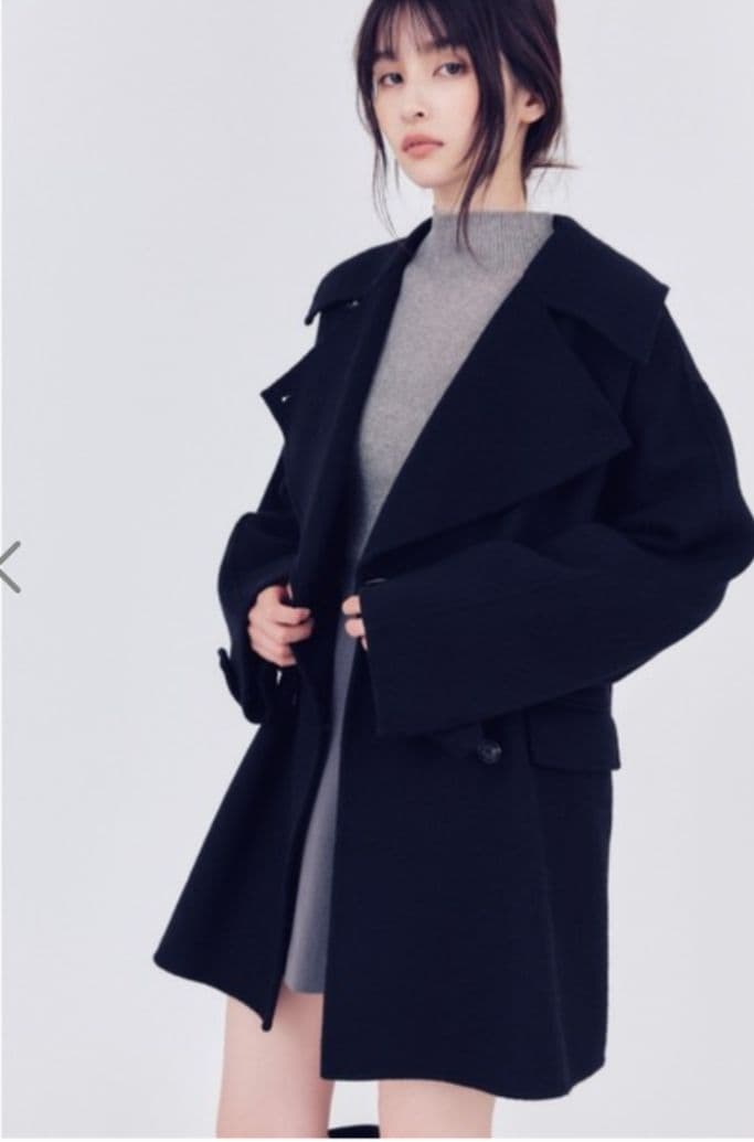 新品未使用タグ付き　ウールリバーミドルAラインコート