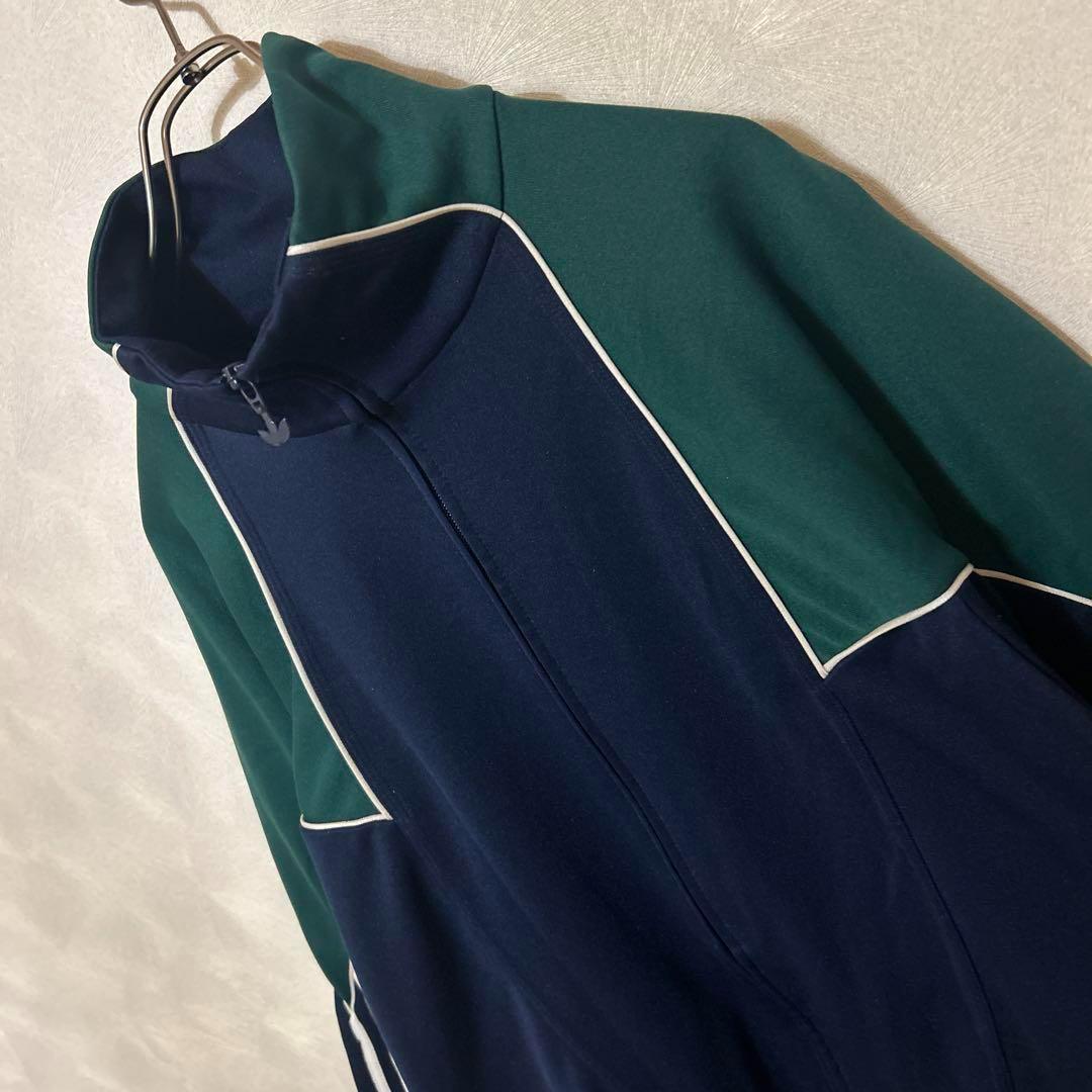 配色抜群　アディダス　トラックジャケット　バック刺繍　バイカラー　希少デザイン