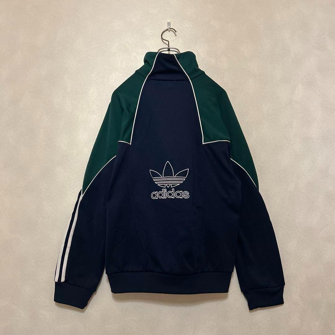 配色抜群　アディダス　トラックジャケット　バック刺繍　バイカラー　希少デザイン