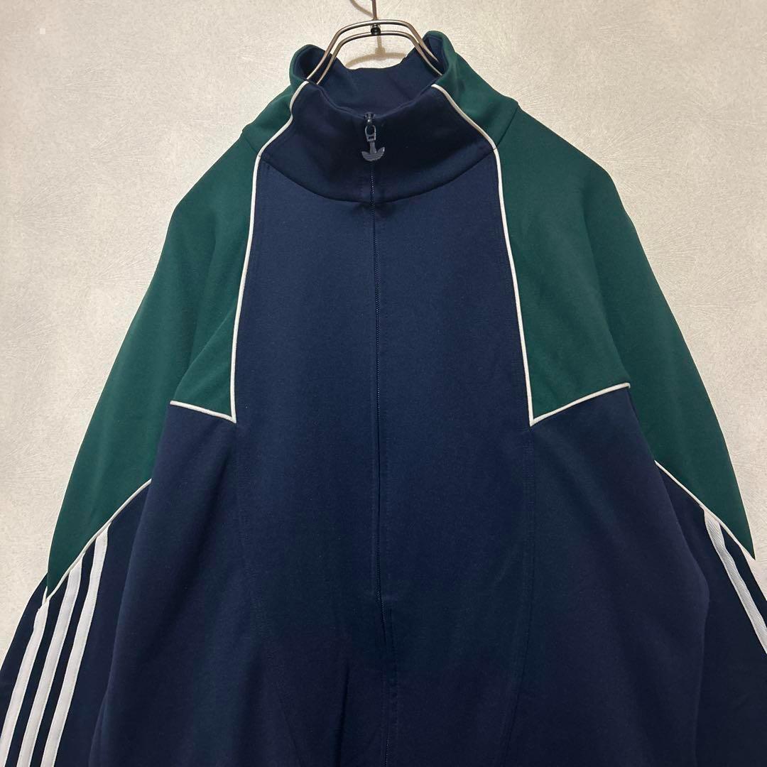 配色抜群　アディダス　トラックジャケット　バック刺繍　バイカラー　希少デザイン