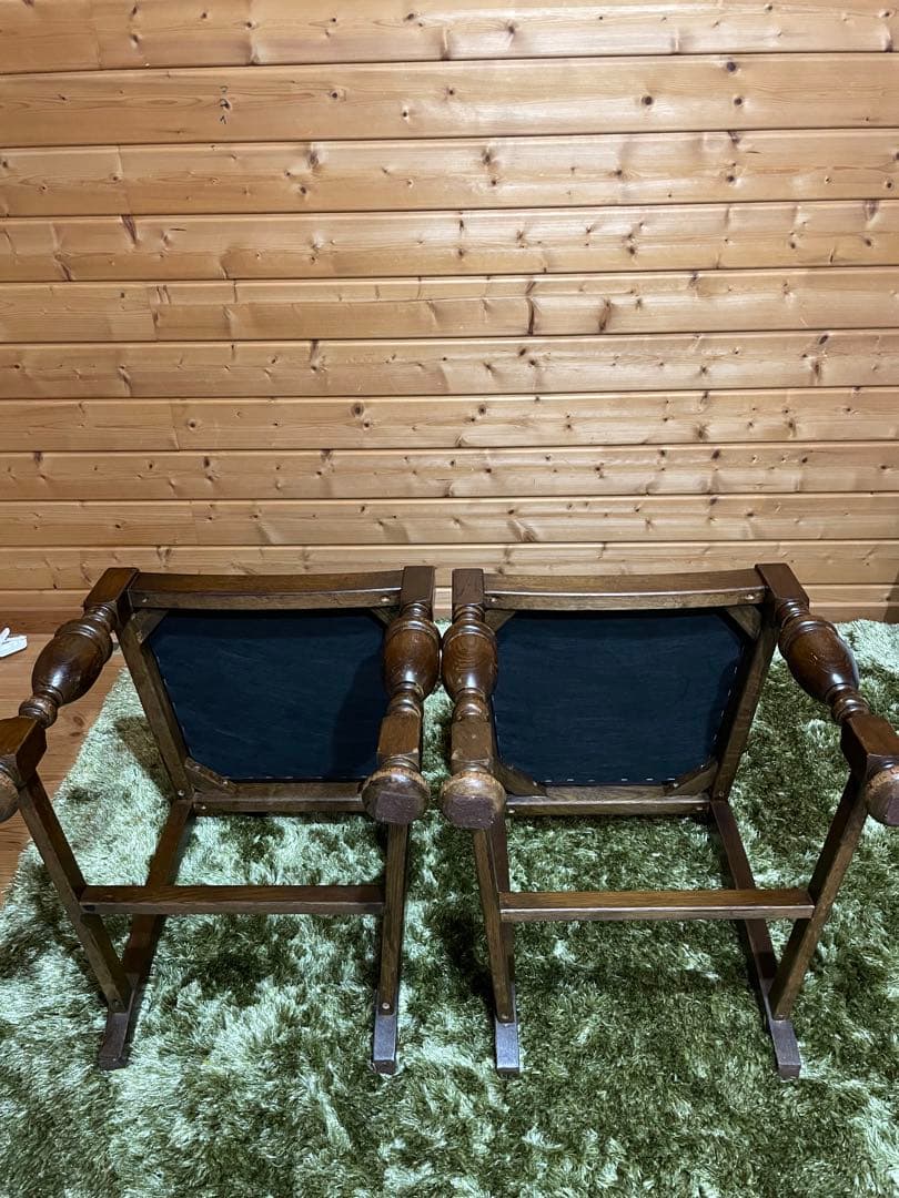 イギリス　バルボスレッグチェア　ダイニングチェア　ビンテージ　2脚　アンティーク