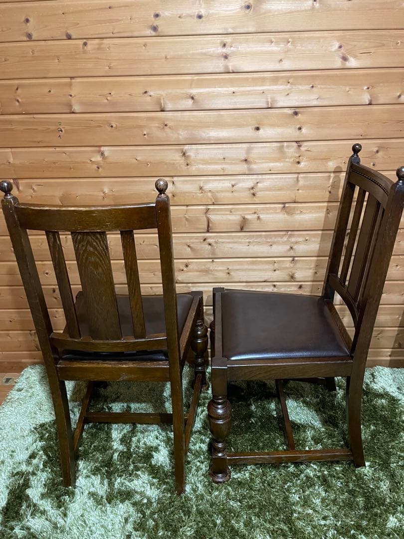 イギリス　バルボスレッグチェア　ダイニングチェア　ビンテージ　2脚　アンティーク