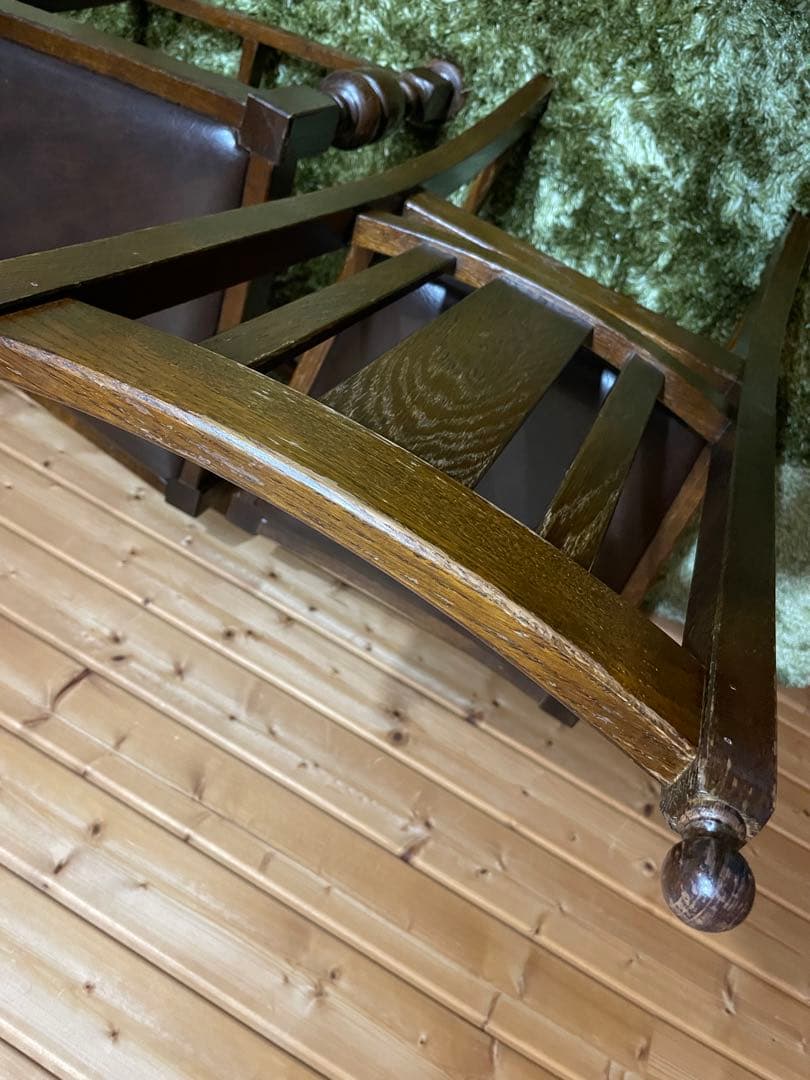 イギリス　バルボスレッグチェア　ダイニングチェア　ビンテージ　2脚　アンティーク