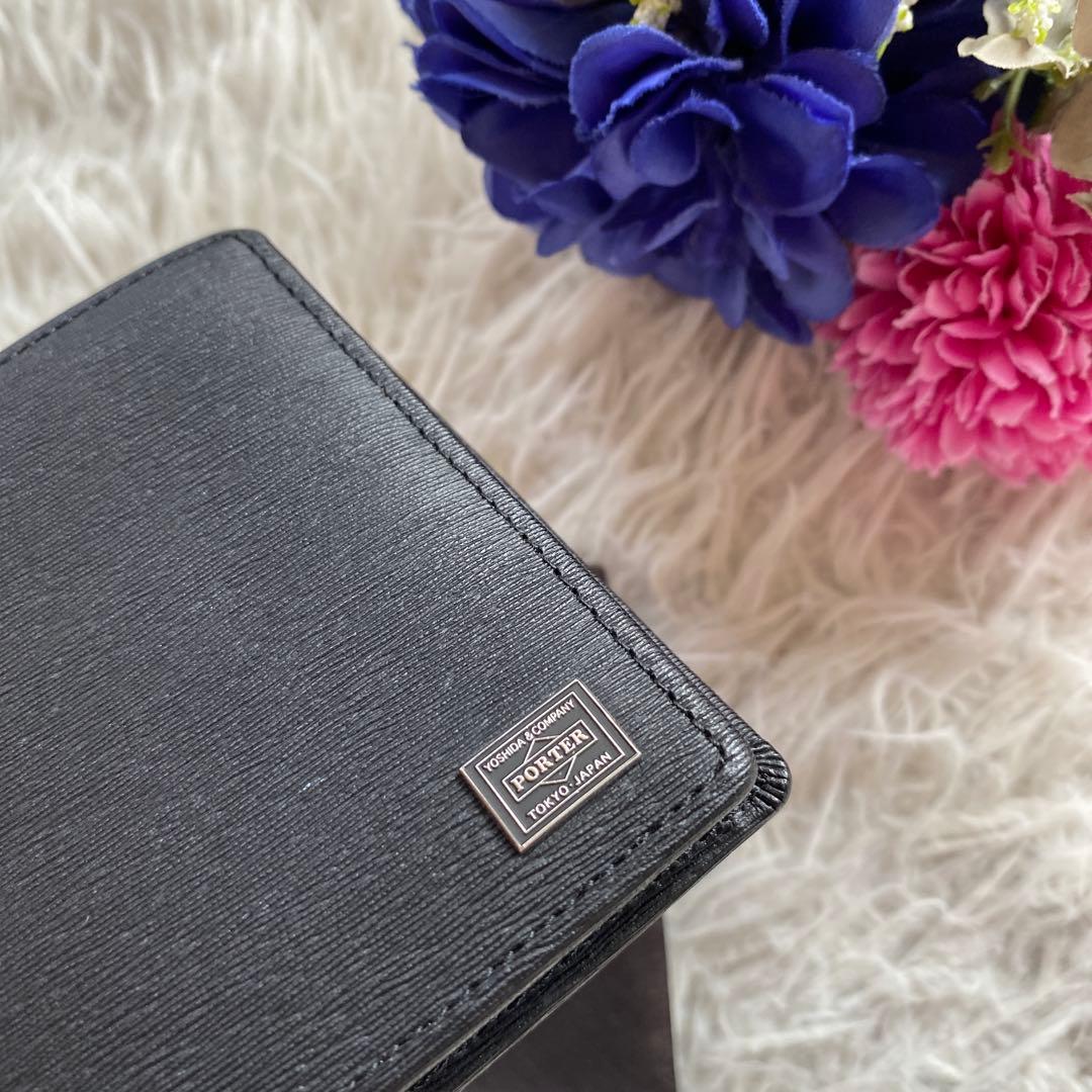 KEIKOPORTER ブラック 二つ折り財布　ブラック