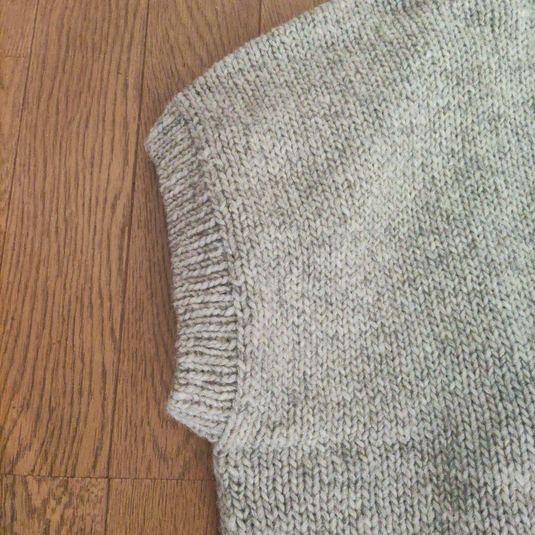 かぐれペルーニットワイドベスト コットンバックサテンコクーンスカート２点セット