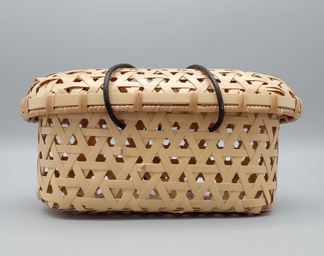 竹工芸作家 船橋 正則 弁当籠 深型 カゴ かご