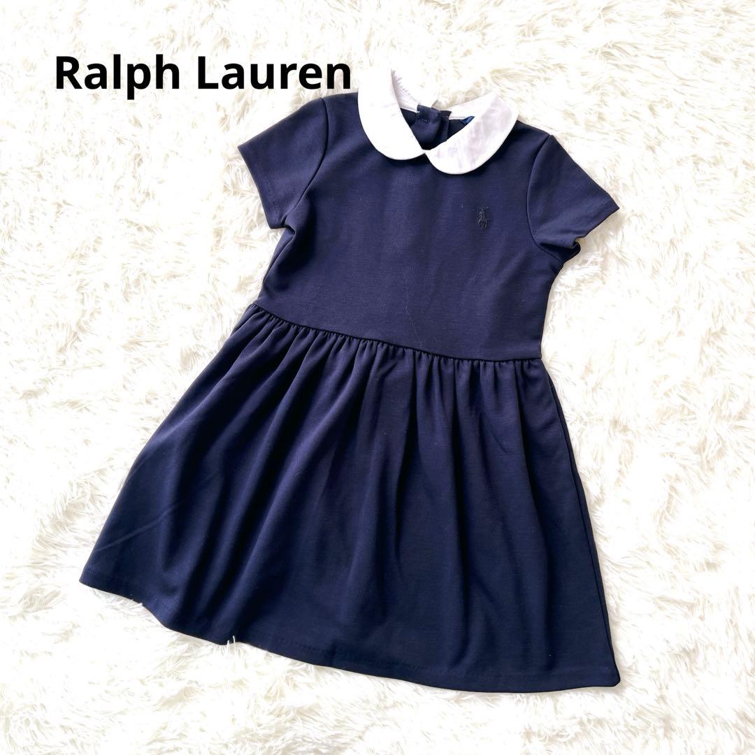 【新品に近い】ラルフローレン 110 ネイビーワンピース　お受験　上品　襟付き