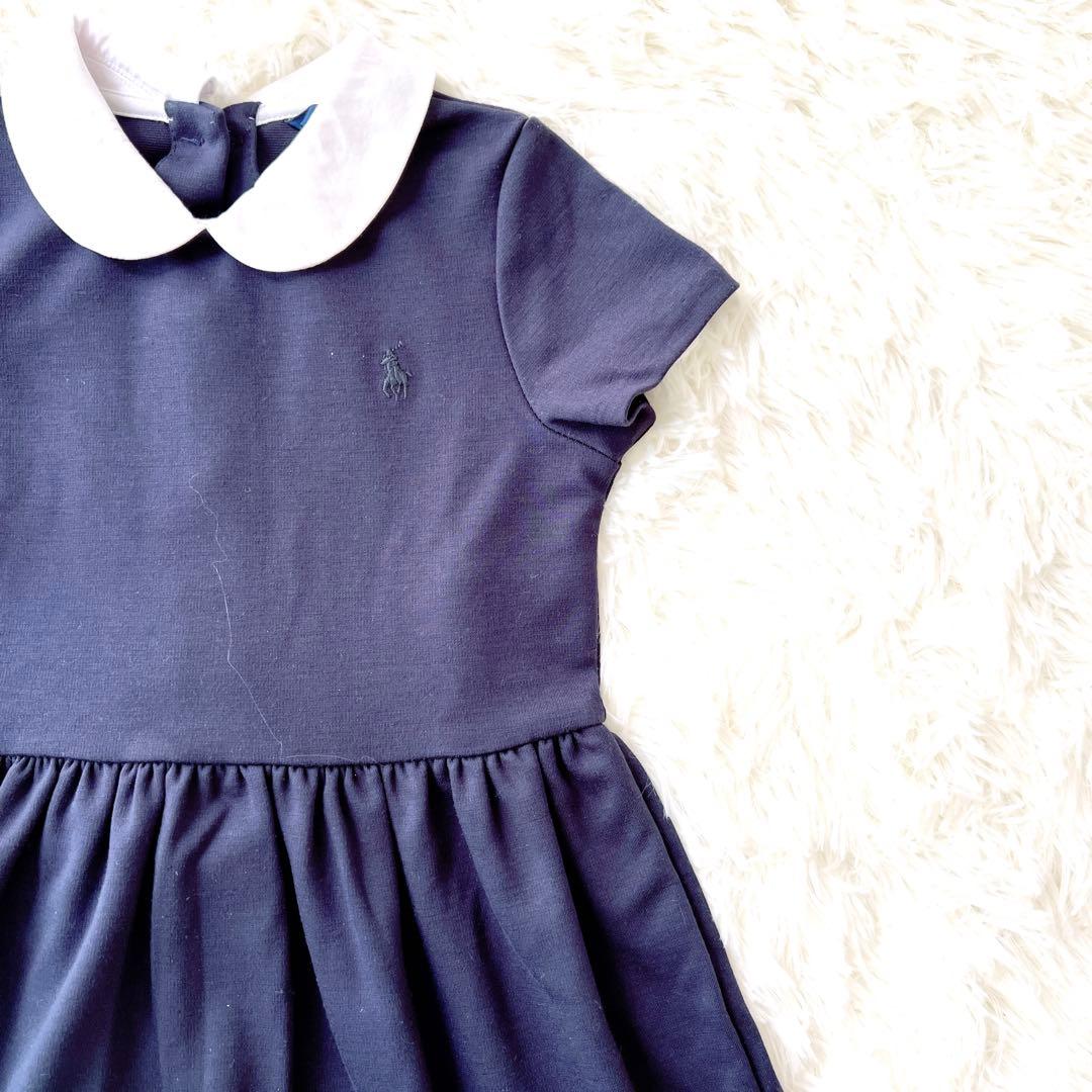 【新品に近い】ラルフローレン 110 ネイビーワンピース　お受験　上品　襟付き