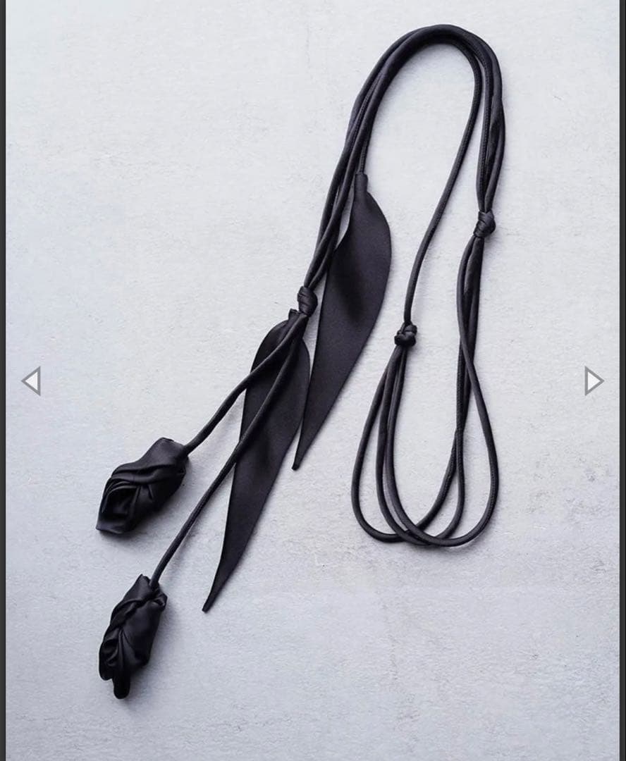 Mame Kurogouchi Floral Motif Silk Belt 黒