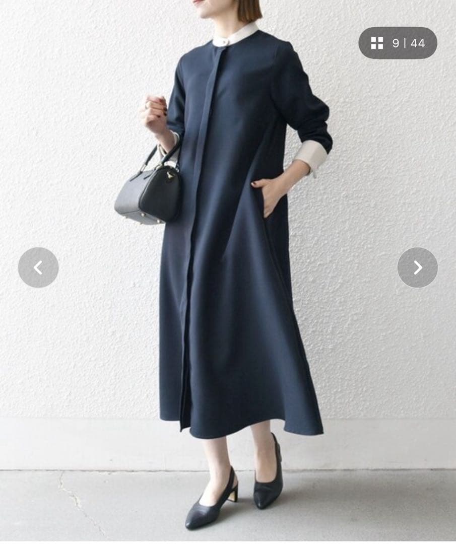 SHIPS any ダブルクロス Aライン シャツワンピース