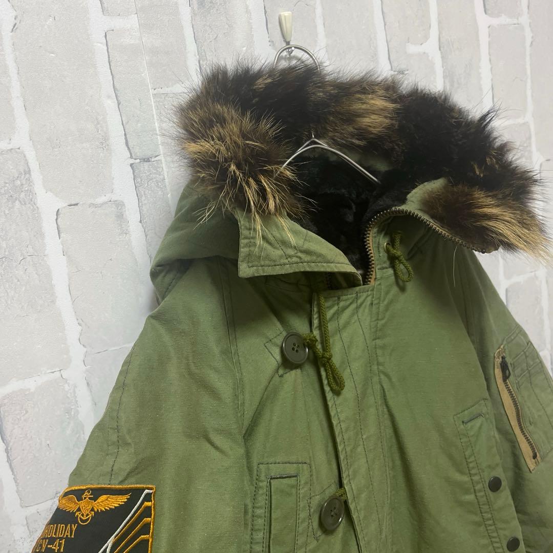 TMT N-3B フライトジャケット モッズコート ワッペン 刺繍 ファー S