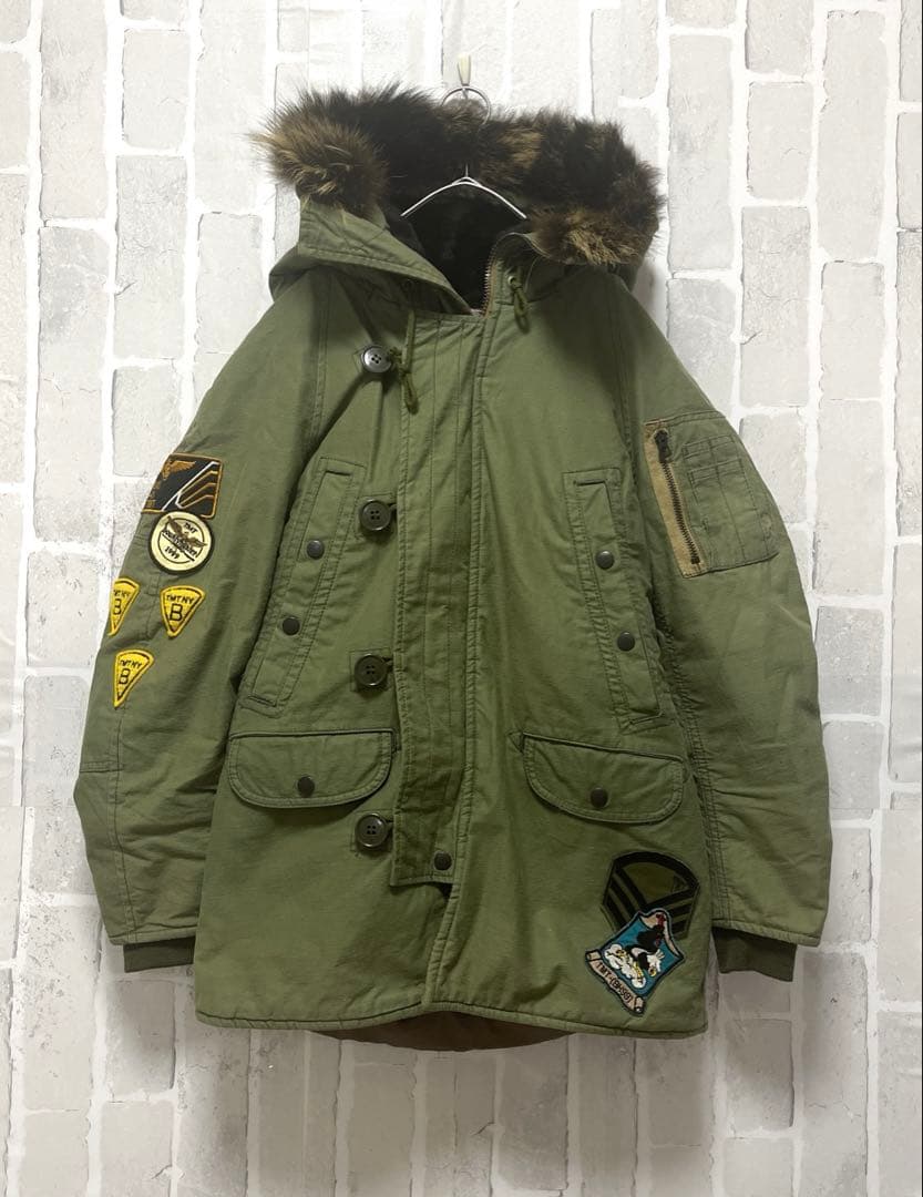 TMT N-3B フライトジャケット モッズコート ワッペン 刺繍 ファー S