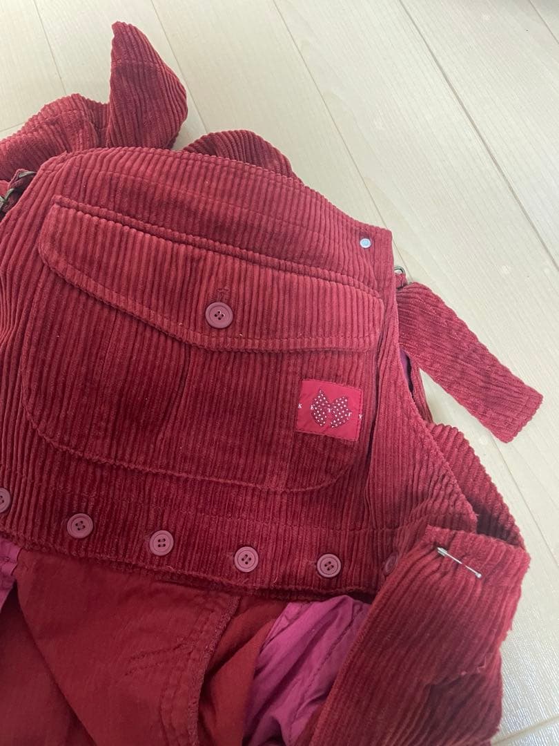 ketty コーデュロイジャンパースカート　赤　ピンクハウス