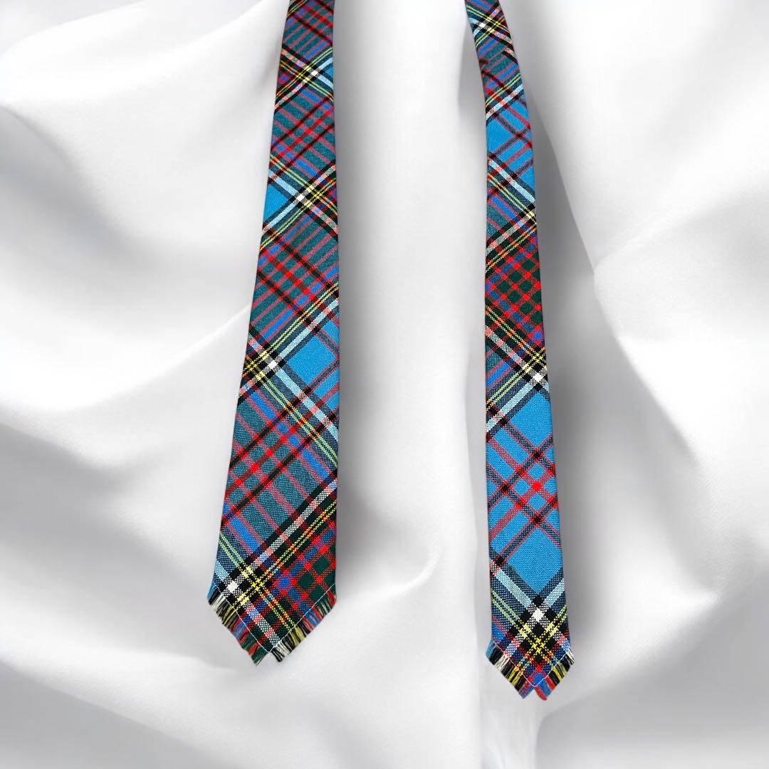 HERMES エルメス　ネクタイ　タータンチェック　箱付き　フリンジ