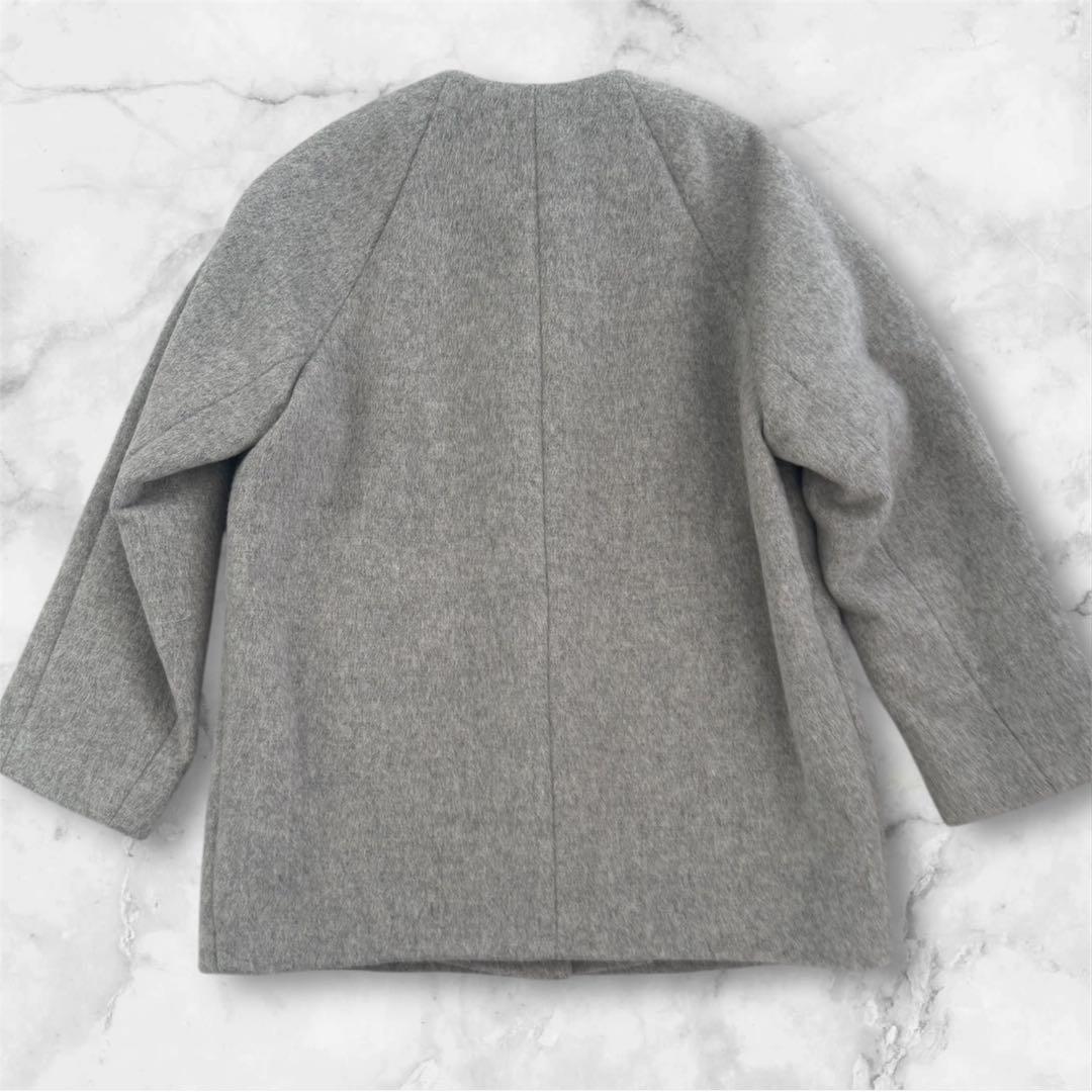 新品 green label relaxing アンゴラビーバーノーカラーコート