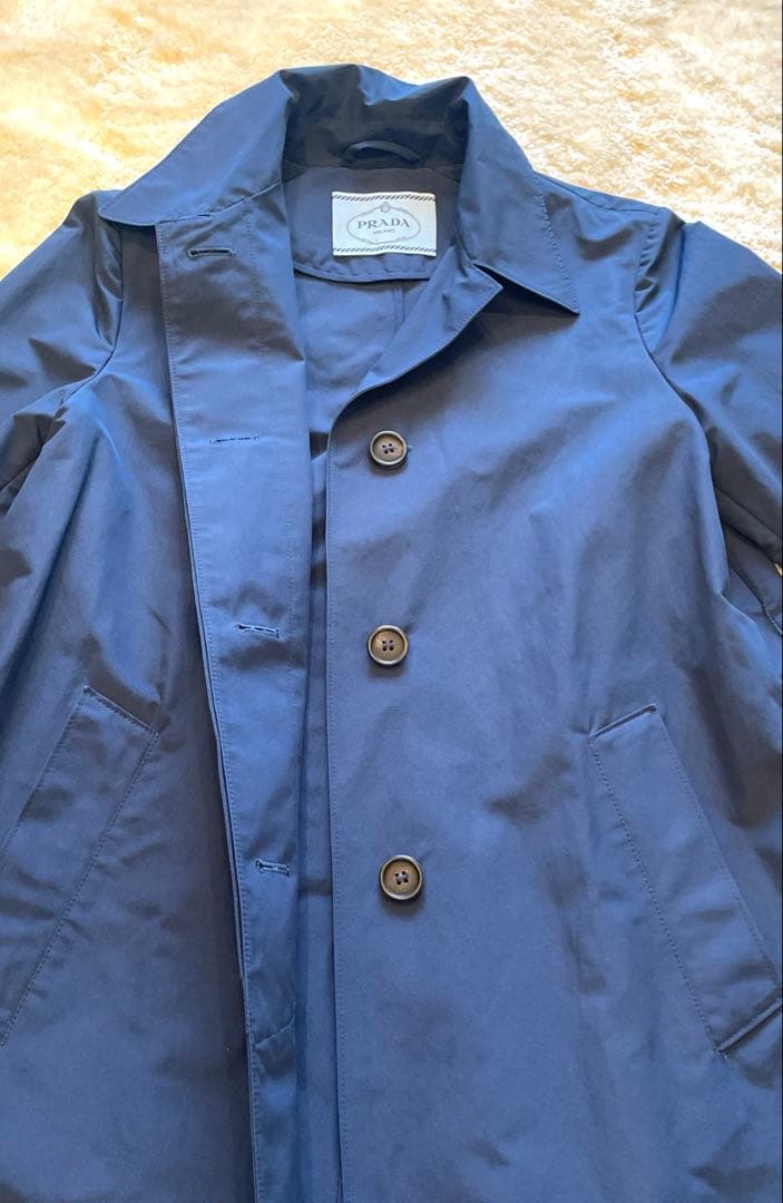 PRADA ネイビー トレンチコート ベルト付きプラダステンカラーコート36