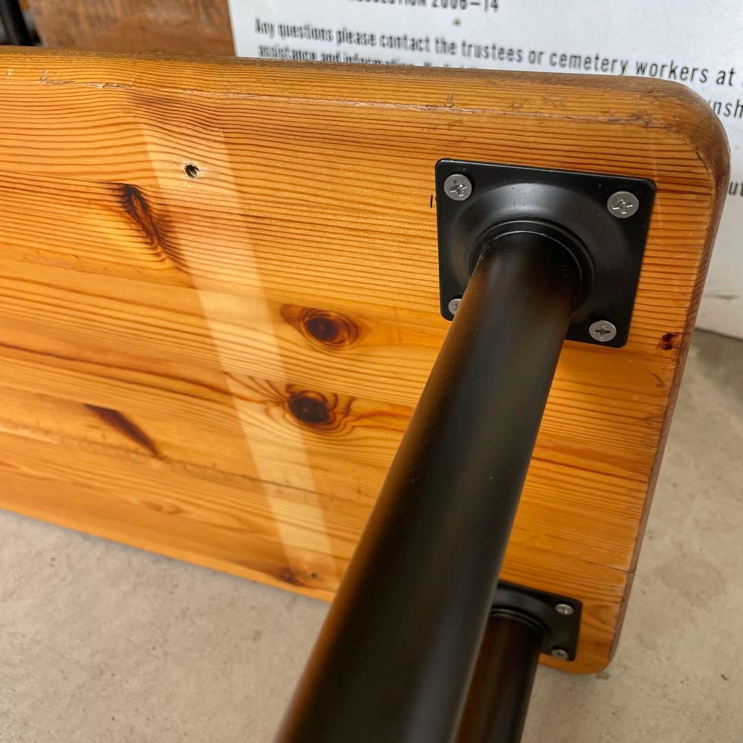 インダストリアル ウッド ベンチ 木製 長椅子 アイアン脚 シャビー wood