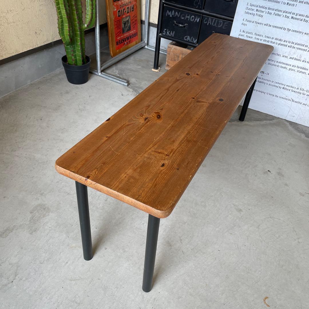 インダストリアル ウッド ベンチ 木製 長椅子 アイアン脚 シャビー wood