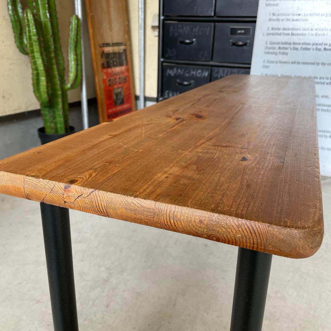 インダストリアル ウッド ベンチ 木製 長椅子 アイアン脚 シャビー wood