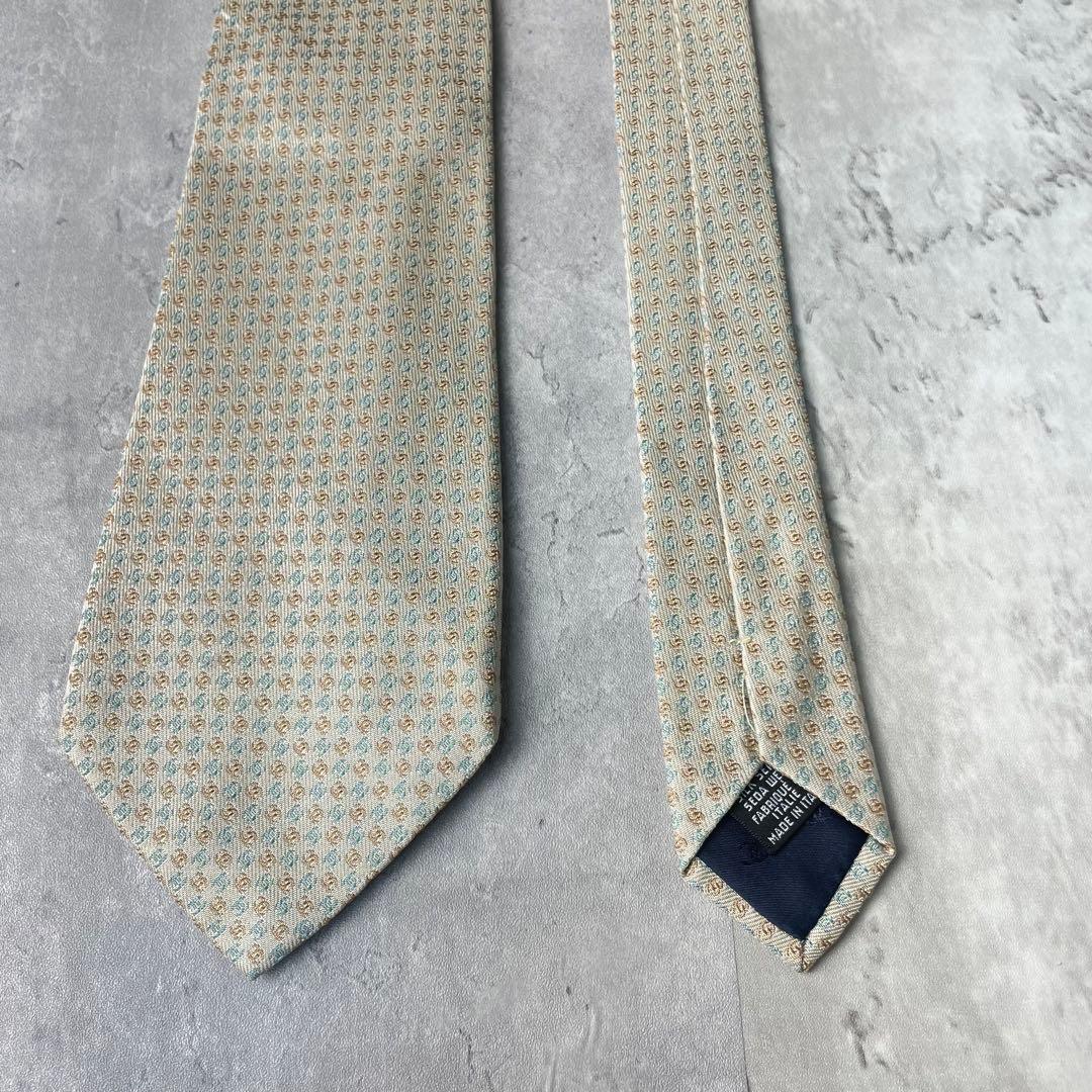 美品 CHANEL シャネル ジャガード ココマーク 総ロゴ ネクタイ ホワイト