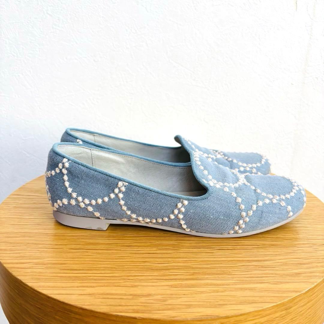 美品 ミナペルホネン 靴 パンプス フラットシューズ 23.5cm タンバリン