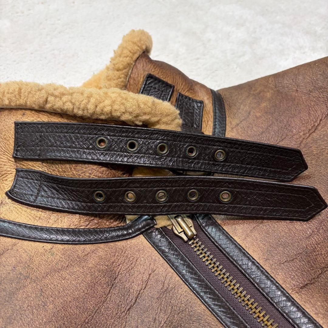 【美品・XL相当】ムートンジャケット B-3 フライト 肉厚 極暖 羊革 ボア