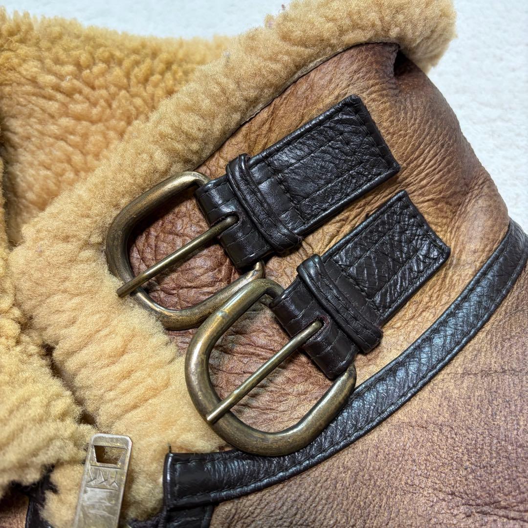 【美品・XL相当】ムートンジャケット B-3 フライト 肉厚 極暖 羊革 ボア