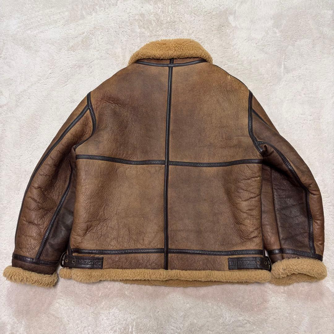 【美品・XL相当】ムートンジャケット B-3 フライト 肉厚 極暖 羊革 ボア